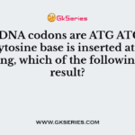 If the DNA codons are ATG ATG ATG and a cytosine base is inserted at the beginning, which of the following will result?