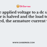 If the applied voltage to a dc shunt motor is halved and the load torque doubled, the armature current will be