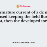 If the armature current of a dc motor is increased keeping the field flux constant, then the developed torque
