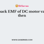 If the back EMF of DC motor vanishes then
