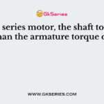 In a dc series motor, the shaft torque is less than the armature torque due to