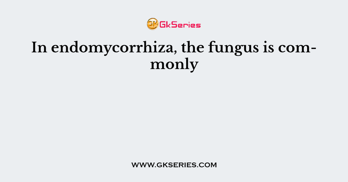 In endomycorrhiza, the fungus is commonly