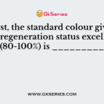 In forest, the standard colour given for the regeneration status excellent (80-100%) is _________