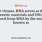 In some viruses, RNA serves as the storage of genetic materials and DNA is synthesized from RNA by the enzyme known as