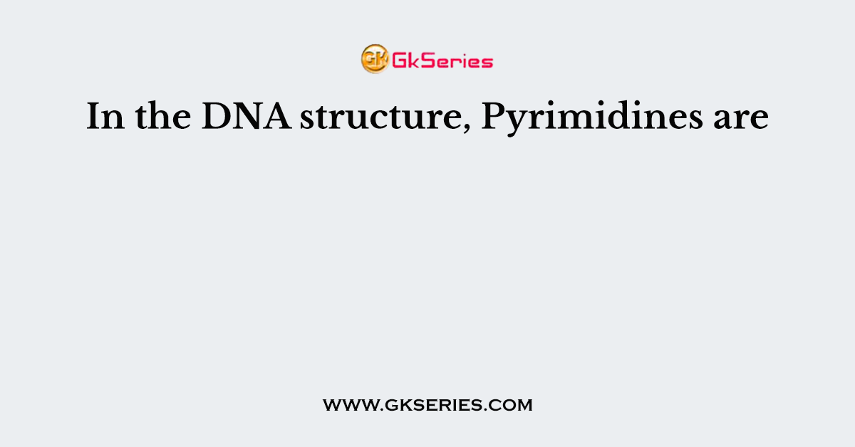 In the DNA structure, Pyrimidines are