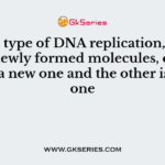 In this type of DNA replication, of the two newly formed molecules, one is purely a new one and the other is an old one