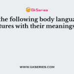 Match the following body language gestures with their meanings