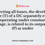 Neglecting all losses, the developed torque (T) of a DC separately excited motor