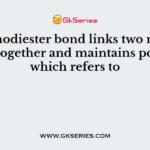 Phosphodiester bond links two nucleotides together and maintains polarity which refers to
