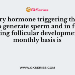 Pituitary hormone triggering the male testes to generate sperm and in females, triggering follicular development on a monthly basis is