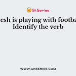 Rakesh is playing with football – Identify the verb