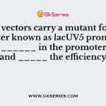 Some vectors carry a mutant form of promoter known as lacUV5 promoter