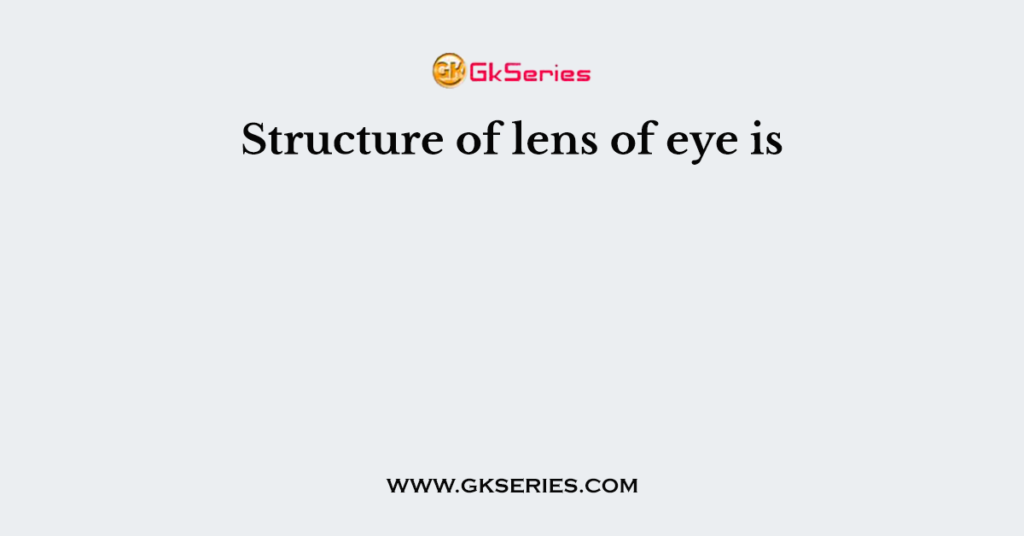 Structure of lens of eye is