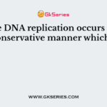 The DNA replication occurs in a semi-conservative manner which means