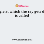 The angle at which the ray gets deviated is called