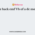 The back emf Vb of a dc motor