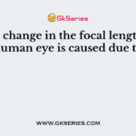 The change in the focal length of human eye is caused due to