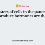 The clusters of cells in the pancreas that produce hormones are the