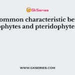 The common characteristic between bryophytes and pteridophytes are