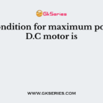 The condition for maximum power in D.C motor is