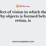 The defect of vision in which the image of nearby objects is formed behind the retina, is