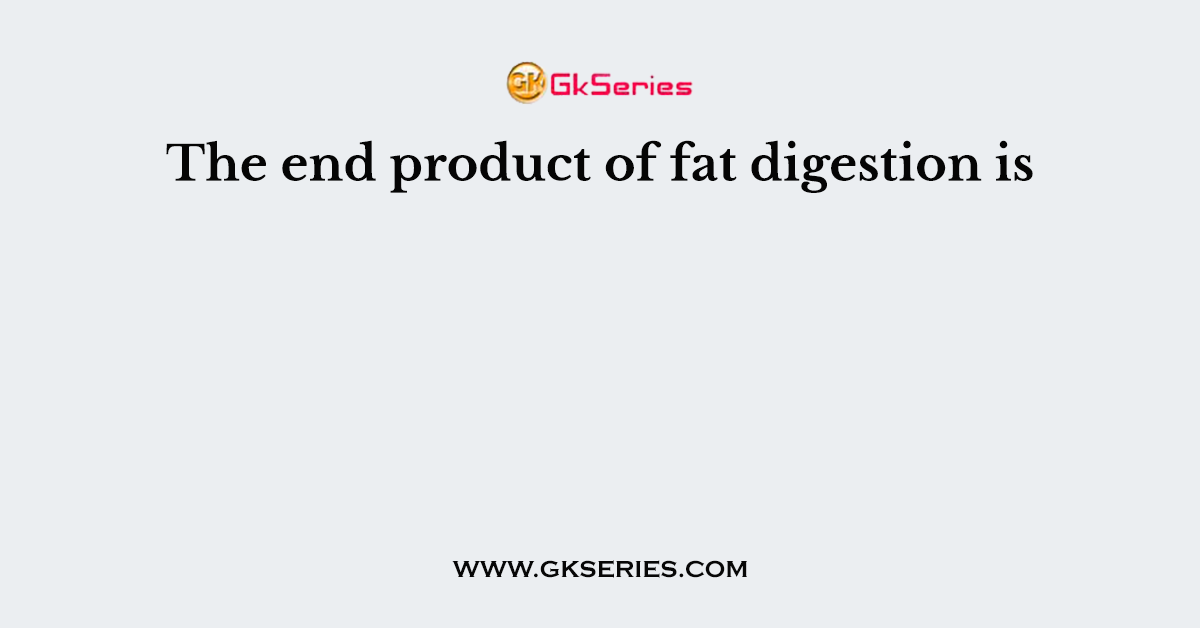 The end product of fat digestion is
