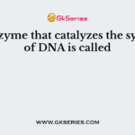 The enzyme that catalyzes the synthesis of DNA is called