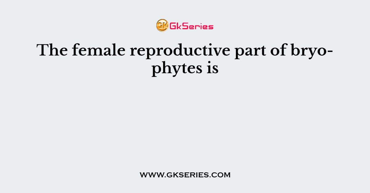 The female reproductive part of bryophytes is