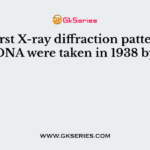 The first X-ray diffraction patterns of DNA were taken in 1938 by
