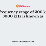 The frequency range of 300 kHz to 3000 kHz is known as