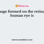 The image formed on the retina of the human eye is
