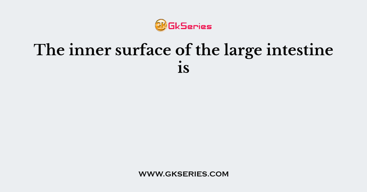 The inner surface of the large intestine is
