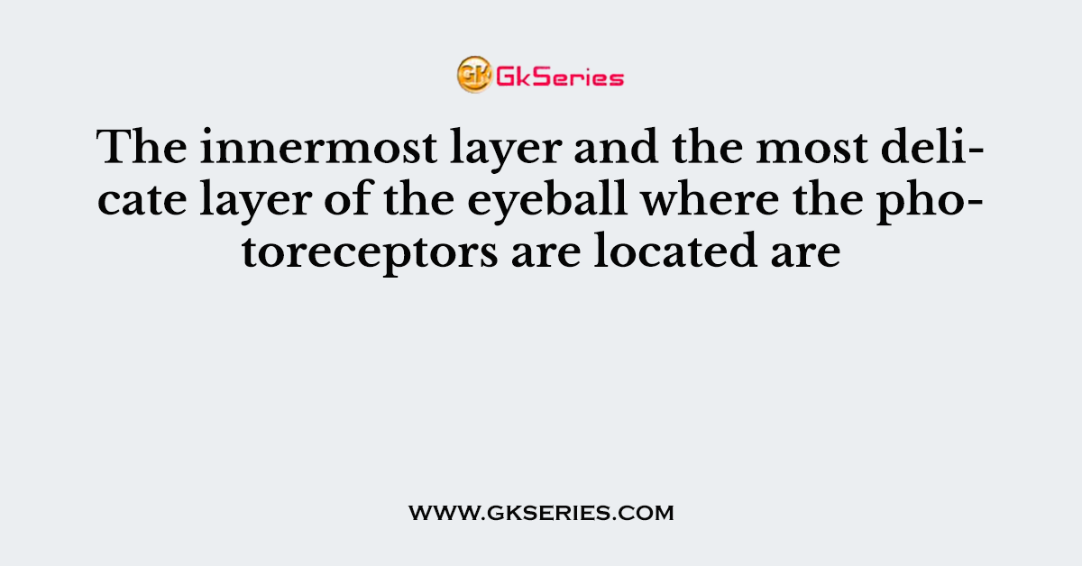 The innermost layer and the most delicate layer of the eyeball where the photoreceptors are located are