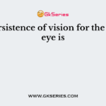 The persistence of vision for the human eye is