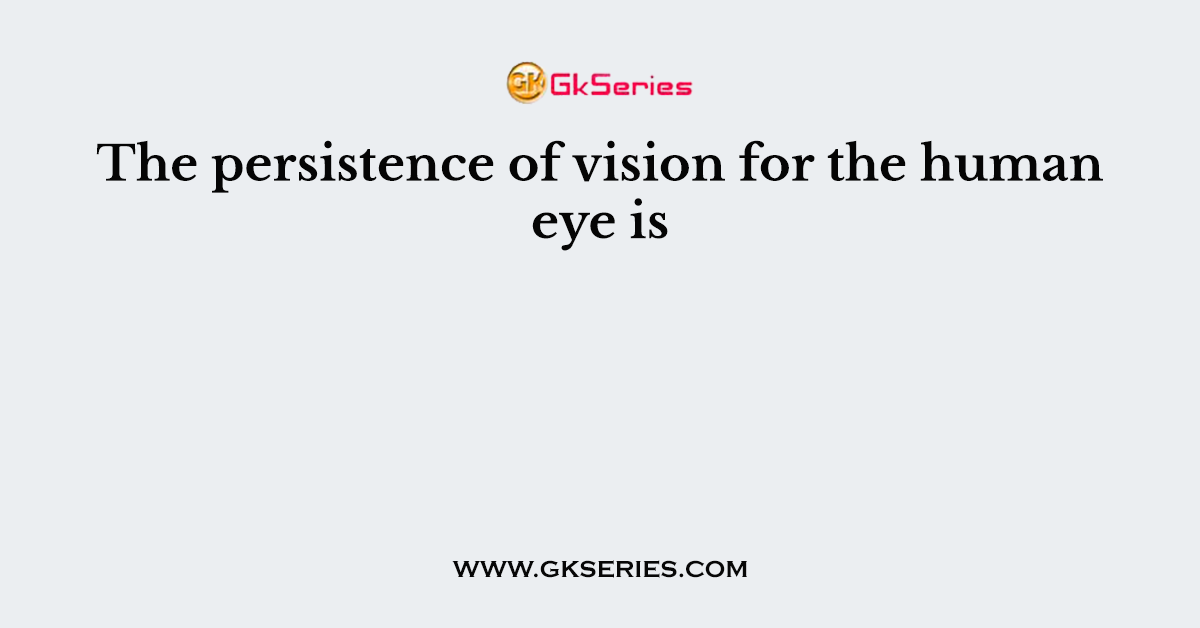 The persistence of vision for the human eye is