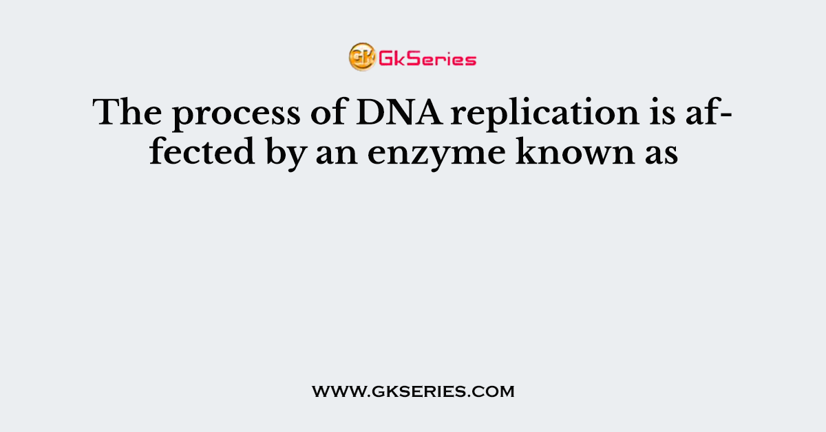The process of DNA replication is affected by an enzyme known as