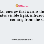 The solar energy that warms the Earth includes visible light, infrared and _____ coming from the sun