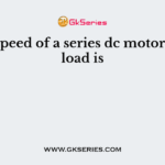 The speed of a series dc motor at no load is
