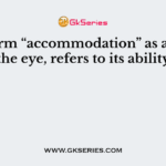 The term “accommodation” as applied to the eye, refers to its ability to