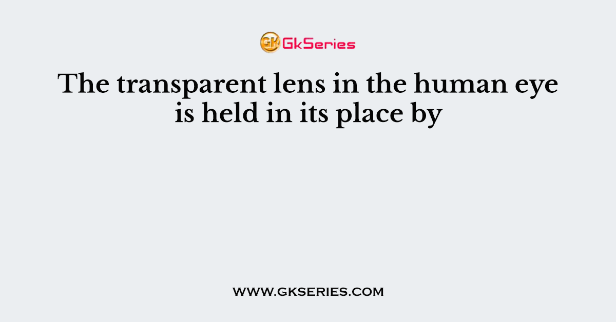 The transparent lens in the human eye is held in its place by