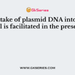 The uptake of plasmid DNA into bacterial cell is facilitated in the presence of