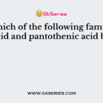 To which of the following family do folic acid and pantothenic acid belong?