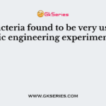 Two bacteria found to be very useful in genetic engineering experiments are