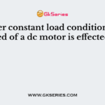 Under constant load condition, the speed of a dc motor is effected by