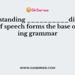 Understanding __________different parts of speech forms the base of leaning grammar