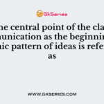 Using the central point of the classroom communication as the beginning of a dynamic pattern of ideas is referred to as