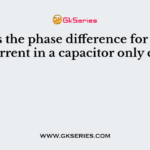 What is the phase difference for voltage and current in a capacitor only circuit?