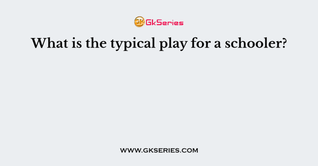 What Is The Typical Play For A Schooler 