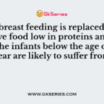 When breast feeding is replaced by less nutritive food low in proteins and calories; the infants below the age of one year are likely to suffer from