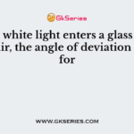 When white light enters a glass prism from air, the angle of deviation is least for